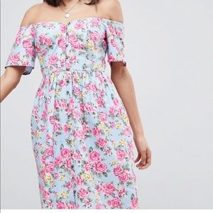 ASOS Bardot floral midi dress